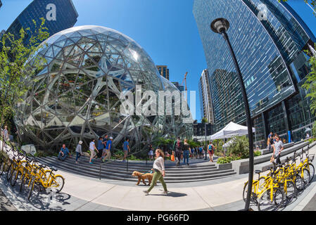 Die Amazon Sphären, der zentrale Campus der Amazon, Seattle, Washington, USA Stockfoto