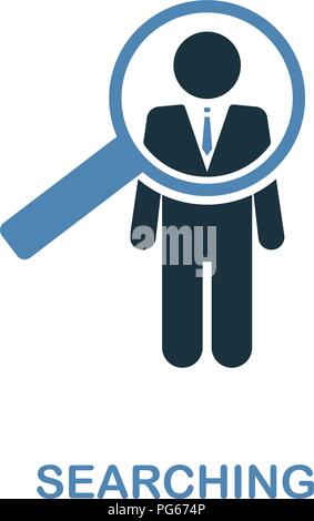 Suche kreative Symbol. Einfache Abbildung. Suche Symbol von Human Resources Sammlung. Zwei Farben Element für Internet, Apps, Software, drucken. Stock Vektor