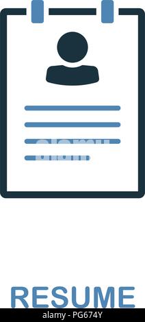 Kreative Symbol Wiederaufnahme. Einfache Abbildung. Symbol Fortsetzen von Human Resources Sammlung. Zwei Farben Element für Internet, Apps, Software, drucken. Stock Vektor