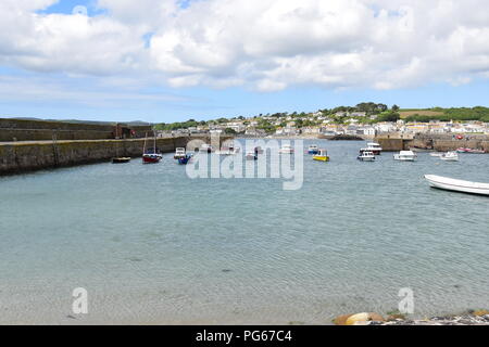 Marazion & von St. Michaels Mount Penzance, Cornwall, England fotografiert. Stockfoto