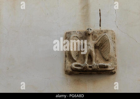 Italien, Foggia, Apulien, Italien, Nationalpark Gargano, Vieste. Wall Plaque. Stockfoto