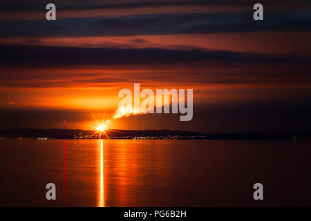 Grossbritannien, Schottland, Fife, Cowdenbeath, Mossmorran Flare, Mossmorran Erdgas Fraktionierung Anlage Stockfoto