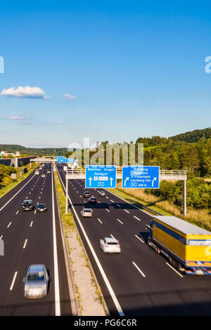 Deutschland, Baden-Württemberg, Leonberg, Autobahn A8 Stockfoto