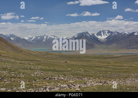 Der Blick in die Großen Pamir Palette von Afghanistan aus Zorkul See, Tadschikistan Stockfoto