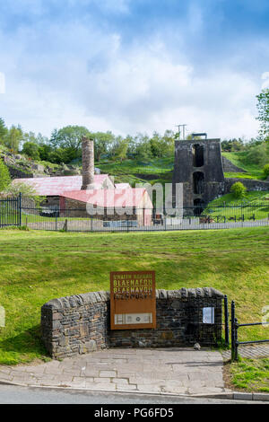 Den Eingang am Blaenavon Eisenhütten, jetzt ein Museum und UNESCO-Weltkulturerbe in Blaenavon, Gwent, Wales, Großbritannien Stockfoto