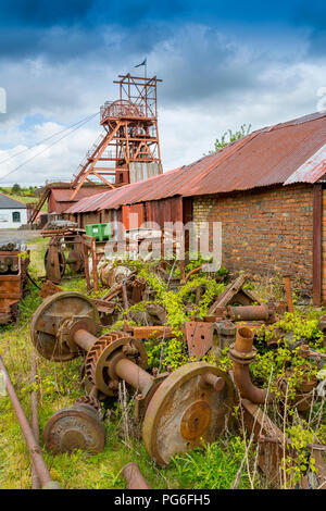 Rost- und verfallenden Anlagen an Big Pit ein ehemaliges Bergwerk heute ein UNESCO-Welterbe in Blaenavon, Gwent, Wales, Großbritannien Stockfoto