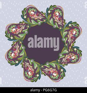 Eichenlaub Umrandung. Florale blatt Banner für Text. Farbenfrohe natur Vector Illustration. Stock Vektor