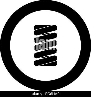 Die verbindungsfeder Symbol Farbe Schwarz im runden Kreis Vektor I Stock Vektor