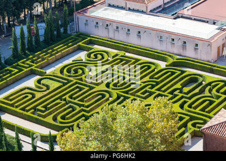 Luftaufnahme des Borges Labyrinth, San Giorgio Maggiore, Venedig, Venetien, Italien Jorge Louis Borges, der argentinische Schriftsteller mit der desi gewidmet Stockfoto