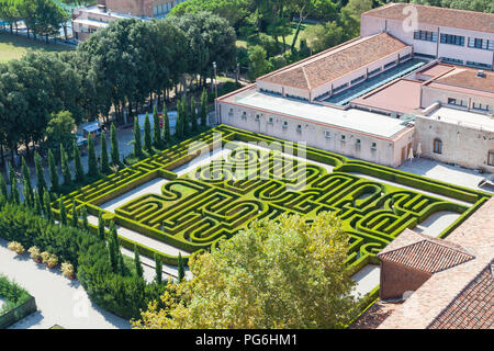 Luftaufnahme des Borges Labyrinth, San Giorgio Maggiore, Venedig, Venetien, Italien Jorge Louis Borges, der argentinische Schriftsteller mit der desi gewidmet Stockfoto