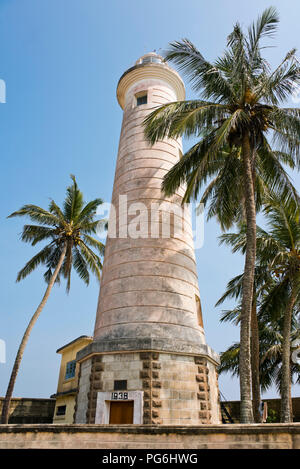 Vertikale Sicht auf den Leuchtturm in Galle, Sri Lanka. Stockfoto