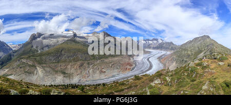 Blick auf den Aletschgletscher in der Schweiz Stockfoto