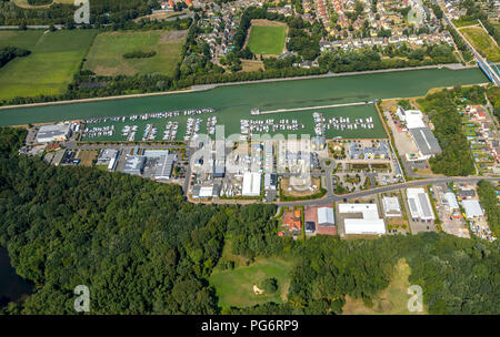 Bergkamen-Rünthe Hafen, Marina Rünthe GmbH & Co.KG, Datteln-Hamm-Kanal, Yachten, Binnenschifffahrt, Bergkamen, Ruhrgebiet, NRW, Ger Stockfoto