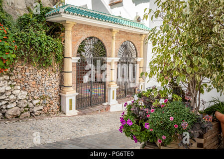 Ansicht in der Straße in Frigiliana, Andalusien, Spanien, Europa Stockfoto