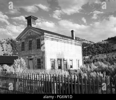 School House in der Geisterstadt im Bannack, Montana, Usa Stockfoto