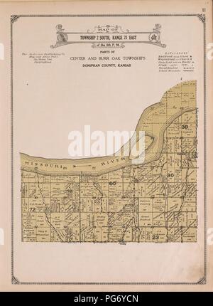 Atlas der Doniphan County, Kansas - mit Karten von Townships der Grafschaft, Karten von Staat, den Vereinigten Staaten und weltweit - Landwirte Verzeichnis, Analyse des Systems der USA land Umfragen. Stockfoto