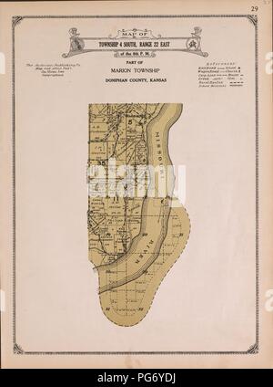 Atlas der Doniphan County, Kansas - mit Karten von Townships der Grafschaft, Karten von Staat, den Vereinigten Staaten und weltweit - Landwirte Verzeichnis, Analyse des Systems der USA land Umfragen. Stockfoto