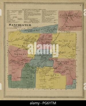 Atlas von Hartford und Tolland Grafschaften - mit einer Karte von Connecticut, von den tatsächlichen Erhebungen Stockfoto