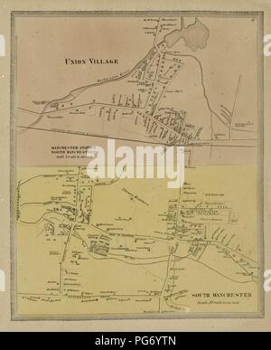 Atlas von Hartford und Tolland Grafschaften - mit einer Karte von Connecticut, von den tatsächlichen Erhebungen Stockfoto