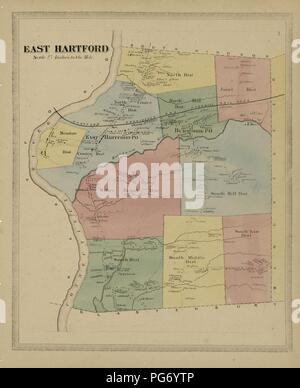 Atlas von Hartford und Tolland Grafschaften - mit einer Karte von Connecticut, von den tatsächlichen Erhebungen Stockfoto