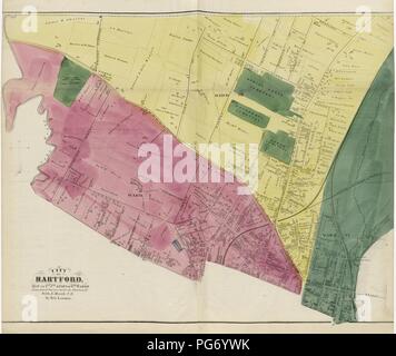 Atlas von Hartford und Tolland Grafschaften - mit einer Karte von Connecticut, von den tatsächlichen Erhebungen Stockfoto