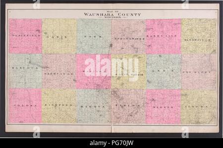 Atlas der Adams County, Wisconsin - mit Karten von Dörfern, Städten und Gemeinden der Grafschaft, Karten und der Vereinigten Staaten. Stockfoto