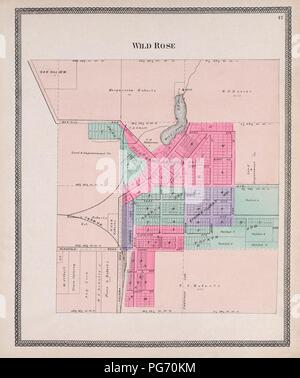 Atlas der Adams County, Wisconsin - mit Karten von Dörfern, Städten und Gemeinden der Grafschaft, Karten und der Vereinigten Staaten. Stockfoto