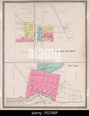 Atlas der Adams County, Wisconsin - mit Karten von Dörfern, Städten und Gemeinden der Grafschaft, Karten und der Vereinigten Staaten. Stockfoto