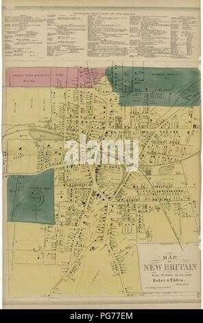 Atlas von Hartford und Tolland Grafschaften - mit einer Karte von Connecticut, von den tatsächlichen Erhebungen Stockfoto