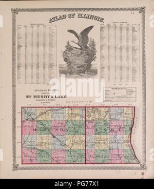 Atlas der Marshall Co. und der Staat Illinois - zu denen noch einen Atlas der Vereinigten Staaten, Karten der Hemisphären usw. usw. usw. Stockfoto