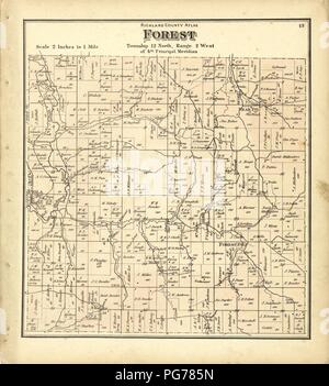 Atlas von Richland Co., Wisconsin - von der tatsächlichen Erhebungen und die Grafschaft Datensätze, an dem eine Rail Road & Schnitt Karte der Staat Wisconsin hinzugefügt erstellt Stockfoto