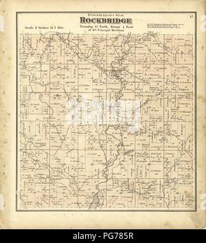 Atlas von Richland Co., Wisconsin - von der tatsächlichen Erhebungen und die Grafschaft Datensätze, an dem eine Rail Road & Schnitt Karte der Staat Wisconsin hinzugefügt erstellt Stockfoto