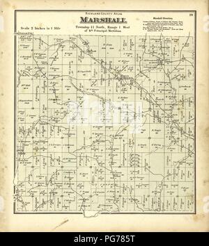 Atlas von Richland Co., Wisconsin - von der tatsächlichen Erhebungen und die Grafschaft Datensätze, an dem eine Rail Road & Schnitt Karte der Staat Wisconsin hinzugefügt erstellt Stockfoto