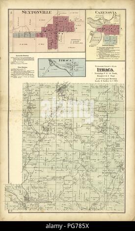 Atlas von Richland Co., Wisconsin - von der tatsächlichen Erhebungen und die Grafschaft Datensätze, an dem eine Rail Road & Schnitt Karte der Staat Wisconsin hinzugefügt erstellt Stockfoto