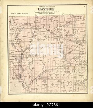 Atlas von Richland Co., Wisconsin - von der tatsächlichen Erhebungen und die Grafschaft Datensätze, an dem eine Rail Road & Schnitt Karte der Staat Wisconsin hinzugefügt erstellt Stockfoto