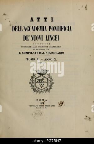 Atti dell'Accademia Pontificia de "Nuovi Lincei Stockfoto