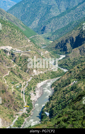 Dangme chu Fluss - Bhutan Stockfoto