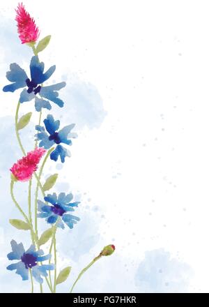 Wunderschöne handbemalte floral background in Aquarell Stil, Vektor Format Stock Vektor