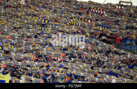 Warschau, Polen - 02.Mai 2018: polnische Liga Cup Finale Arka Gdynia vs Legia Warszawa o/p: Arka Gdynia fans Stockfoto