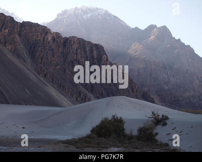 Sanddünen im Erdgeschoss des Nubra Valley, Ladakh, zwischen dem Himalaja und Karakorum reicht Stockfoto