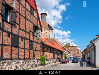 Traditionelle Häuser in der alten Marktstadt Ystad, Scania, Schweden Stockfoto