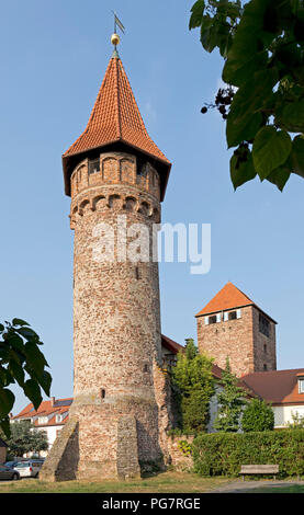 (Hexenturm Hexenturm) und Martinstor (Martin's Gate), Ladenburg, Baden-Württemberg, Deutschland Stockfoto