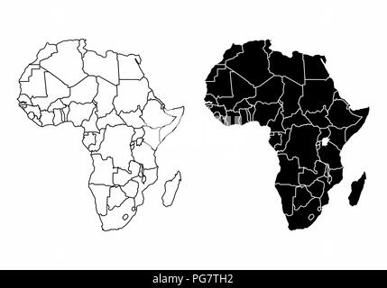 Karten der Afrika Stock Vektor