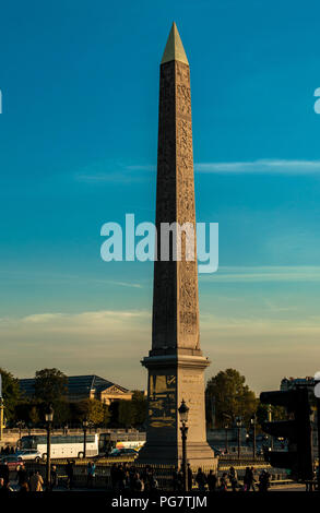 Place de la Concorde ägyptischer Obelisk Paris Frankreich Stockfoto