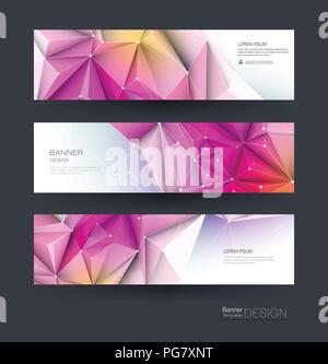 Abstrakte Moleküle Banner mit der Zeile gesetzt, geometrische, Polygon. Vektor Design Netzwerk Hintergrund. Die moderne Wissenschaft, Chemie technik Konzept Stock Vektor