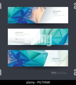 Abstrakte Moleküle Banner mit der Zeile gesetzt, geometrische, Polygon. Vektor Design Netzwerk Hintergrund. Die moderne Wissenschaft, Chemie technik Konzept Stock Vektor