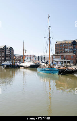 Bristol Channel pilot cutter Dolphin günstig bei Gloucester Docks im Südwesten von England Stockfoto