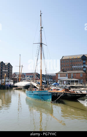 Bristol Channel pilot cutter Dolphin günstig bei Gloucester Docks im Südwesten von England Stockfoto