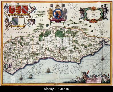 Atlas Van der Hagen - KW 1049 B11 013-SUTHSEXIA. Vernacule SUSSEX.. Stockfoto