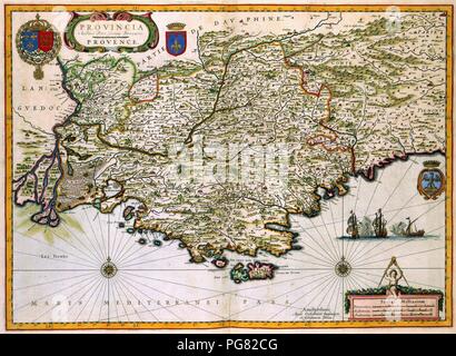 Atlas Van der Hagen - KW 1049 B12 042-PROVINCIA ... PROVENCE. Stockfoto